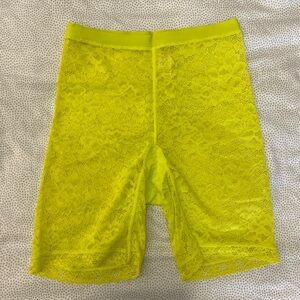New Knix Neon Yellow Lace Shorts